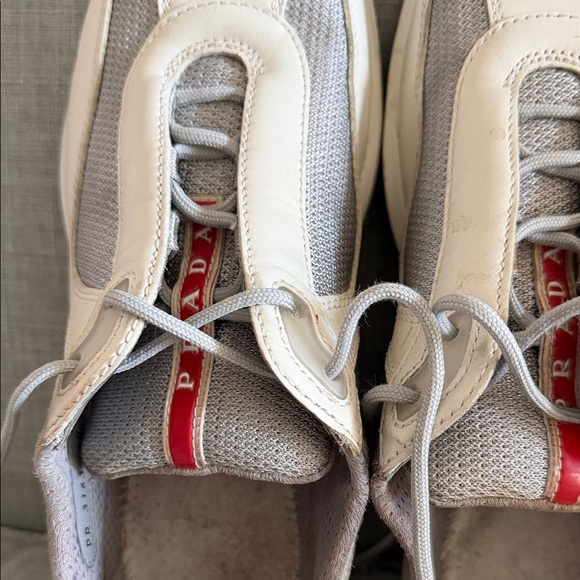 Prada Women’s America’s Cup Sneakers - Off White/Grey Size 40/10 - Picture 2 of 9